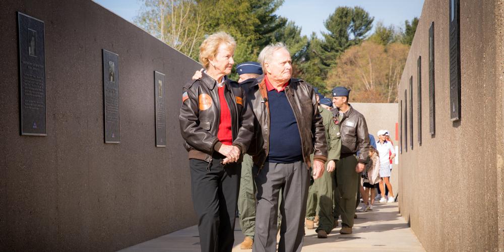 Jack and Barbara Nicklaus Walk Folds Of Honor Memorial