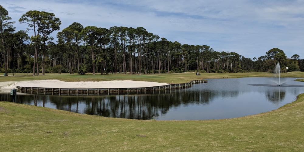 Architect Dick Wilson made water a problem on the No. 9 hole at the Pine Lakes course