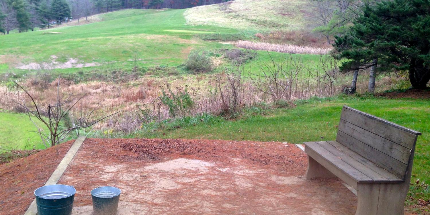 Oakhursts first tee box. Tees were formed by molding the sand and placing the ball on top.