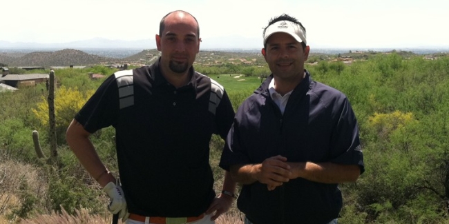 Chris Sabala (left) and golf buddy Daren (right)