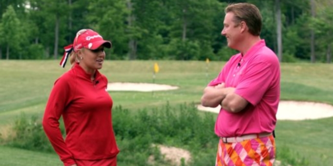 Jimmy Hanlin on the range with Natalie Gulbis