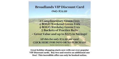 Broadlands Golf Club Launches VIP Discount Golf Card