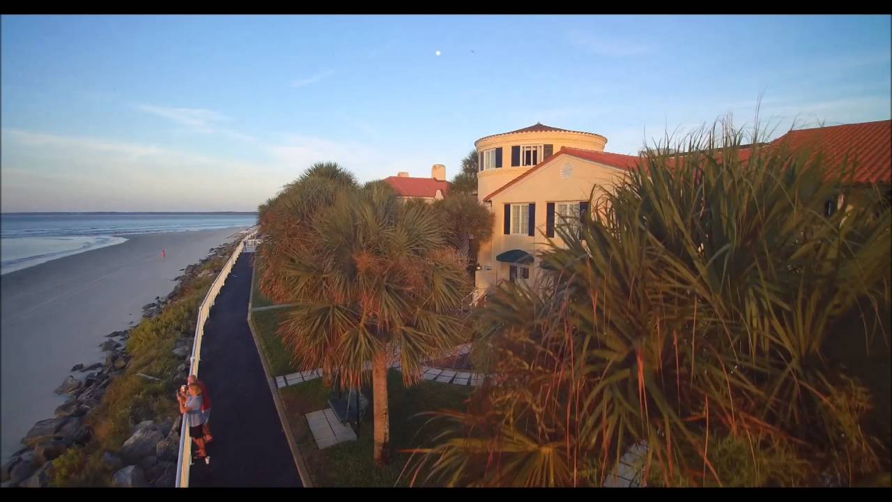 Aerial Beach views of The King and Prince Beach & Golf Resort on St Simons Island, GA